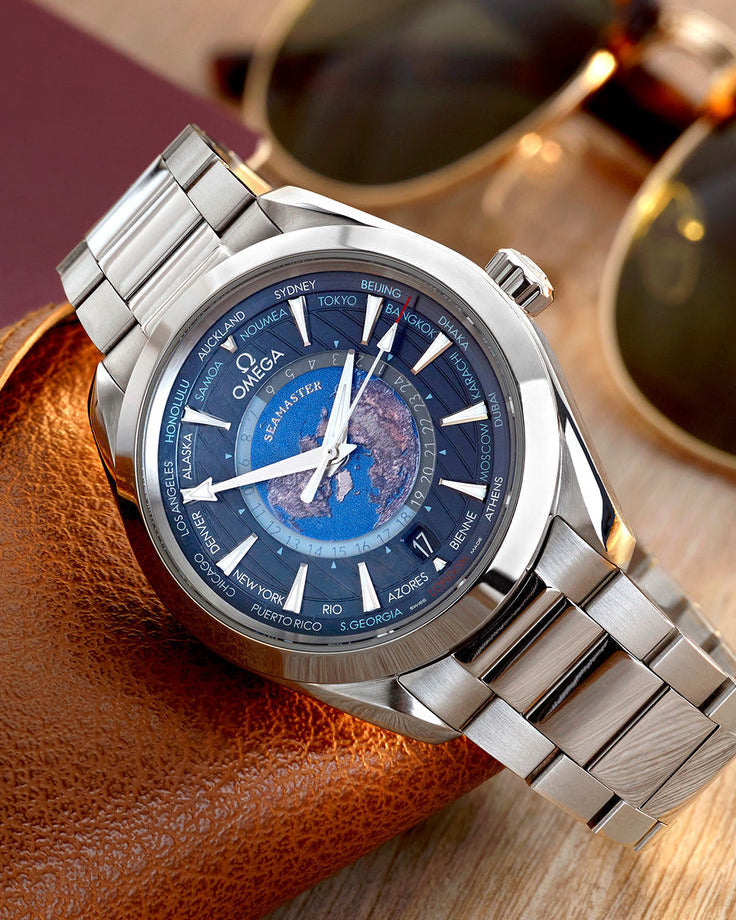 Aqua Terra Worldtimer 43mm - Classic Blue