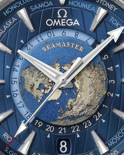 Aqua Terra Worldtimer 43mm - Classic Blue